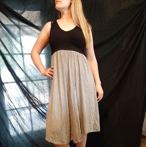 Mid length grey and black dress
